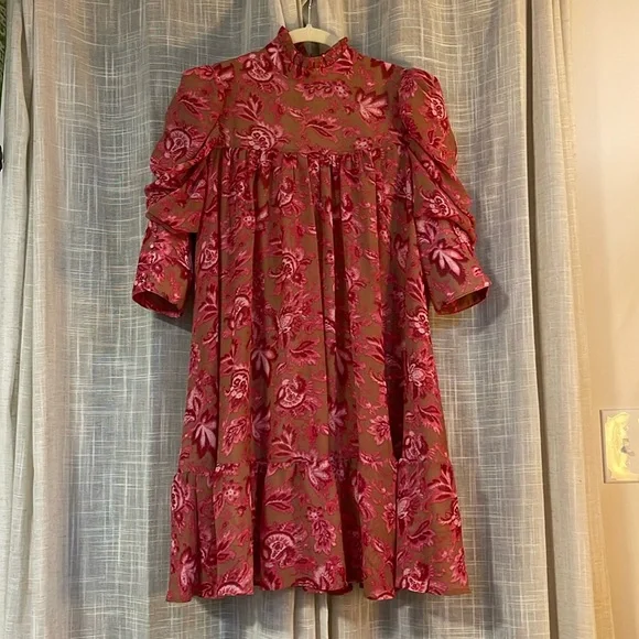 long-sleeve wrap dress Women's Wrap Dress - Retro Floral Mini Wrap Dress
